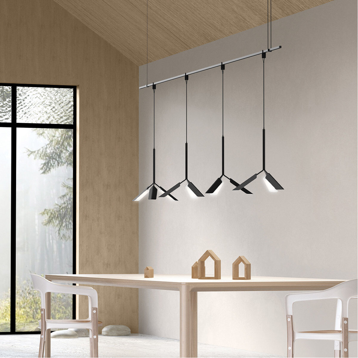 Suspenders LED 49 inch Satin Black Suspension Ceiling Light